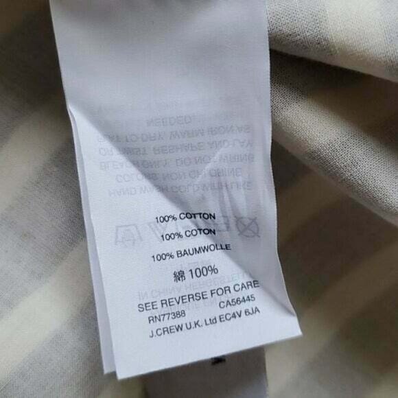 J. Crew Brown Cream Striped Boat Neck Long Sleeve Blouse Shirt Size Small NWOT - Picture 10 of 11